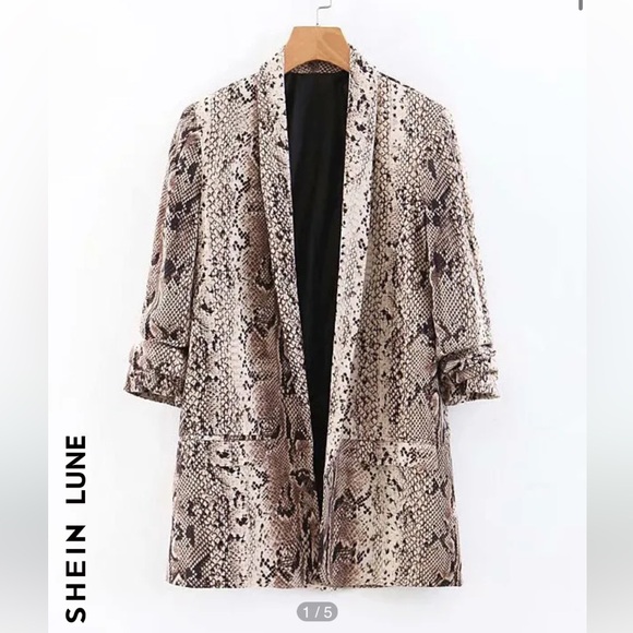SHEIN Jackets & Blazers - SHEIN | Snakeskin print open blazer